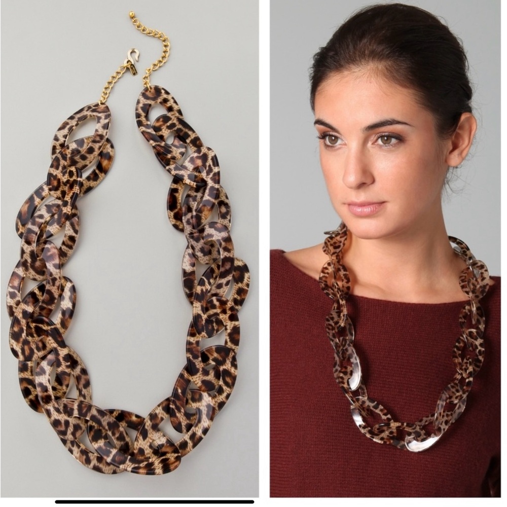 KENNETH JAY LANE - vintage 90s Leopard Link Necklace